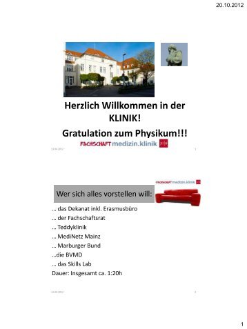 Gratulation zum Physikum!!! - Medizin-Mainz.de