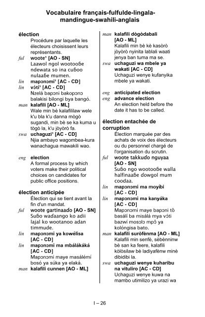 Vocabulaire panafricain des élections / Pan-African Vocabulary on ...