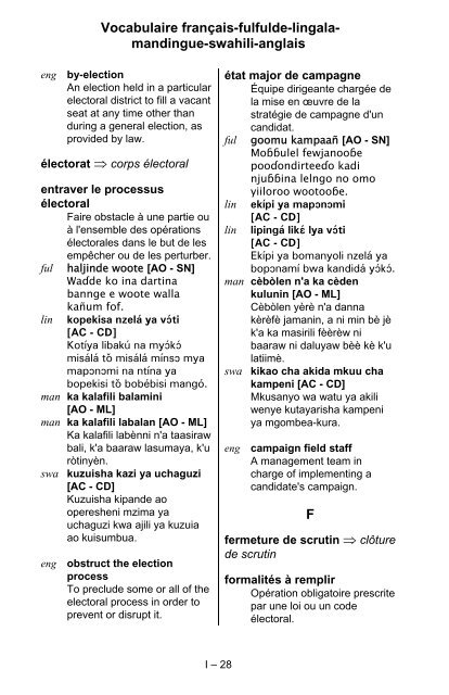 Vocabulaire panafricain des élections / Pan-African Vocabulary on ...