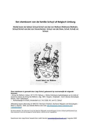 SCHUYL (VAN WALHORN) - Genealogie Website van Judith Henstra