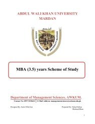 MBA (3.5) years Scheme of Study - AWKUM