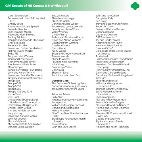 2010 Annual Report - Girl Scouts of Northeast Kansas and ...