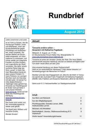 Rundbrief August 2012 [pdf] - Eine Welt Netzwerk Hamburg eV