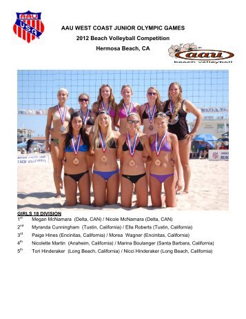 AAU WEST COAST JUNIOR OLYMPIC GAMES 2012 Beach Volleyball ...