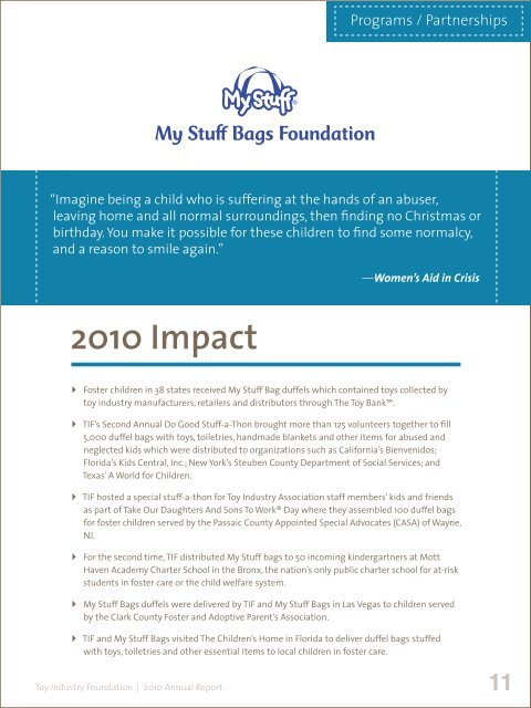 2010 Annual Report - Toy Industry Association