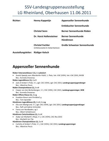 SSV-Landesgruppenausstellung LG Rheinland, Oberhausen 11.06 ...
