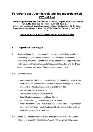 VV-Jugendförderungsgesetz 2002 - Jugend.rlp.de - in Rheinland-Pfalz