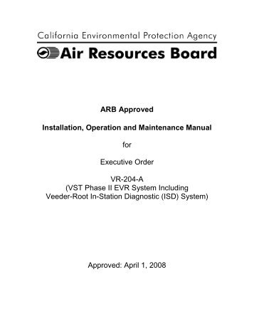 Installation, Operaton and Maintenance Manual (IOM)