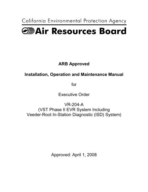 Installation, Operaton and Maintenance Manual (IOM)