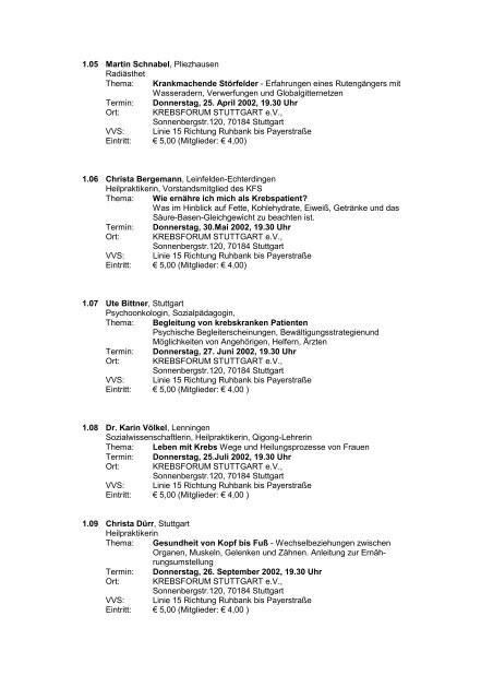 KFS - Krebsforum Stuttgart e.V. - transgallaxys