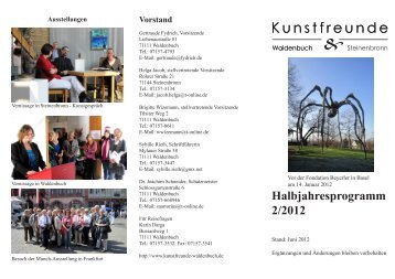 Halbjahresprogramm Flyer 2012 - Kunstfreunde Waldenbuch ...