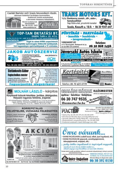Veresi Piactér 2010. május - Hanka Média Reklámiroda