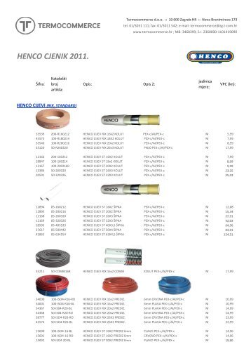 Henco cjenik 05-2011.xlsx - Termocommerce