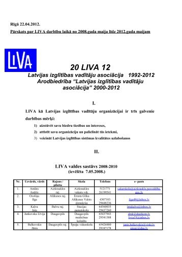 20 LIVA 12 - Latvijas izglītības vadītāju asociācija