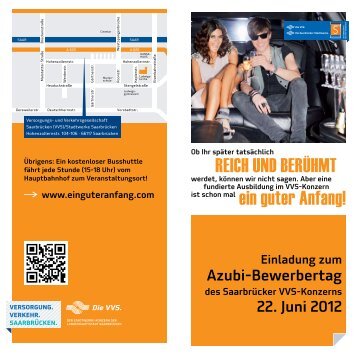 Einladung zum Azubi-Bewerbertag des VVS-Konzerns