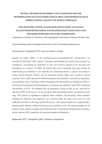 rp-uplc method development and validation for the ... - USM