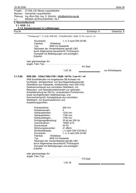 Lv: MENSA LEOPOLDSHÖHE / RLT