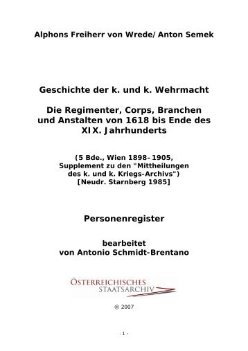 k. Wehrmacht - Personenregister