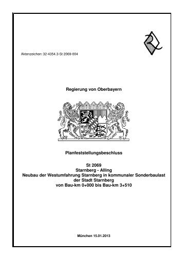 Planfeststellungsbeschluss - Stadt Starnberg