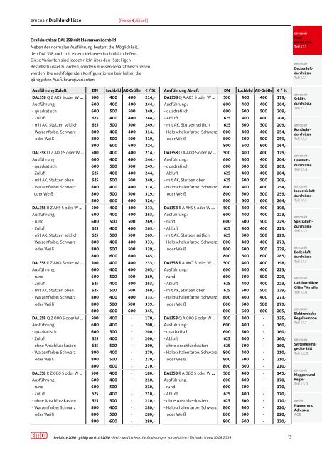 Download emcoair Preisliste - emco klima