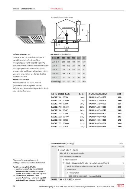 Download emcoair Preisliste - emco klima