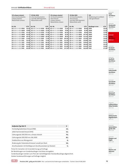 Download emcoair Preisliste - emco klima