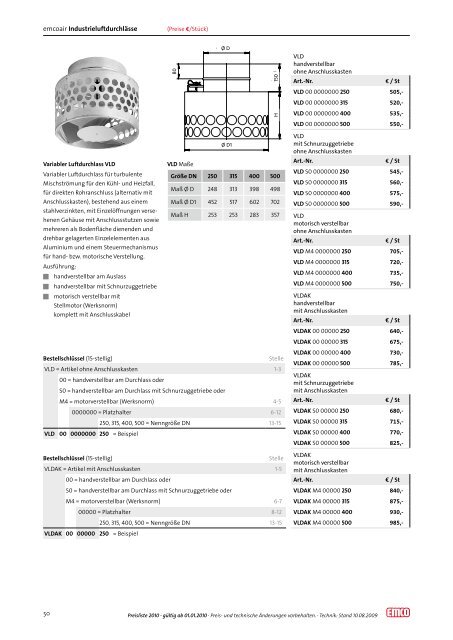 Download emcoair Preisliste - emco klima