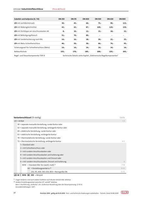 Download emcoair Preisliste - emco klima