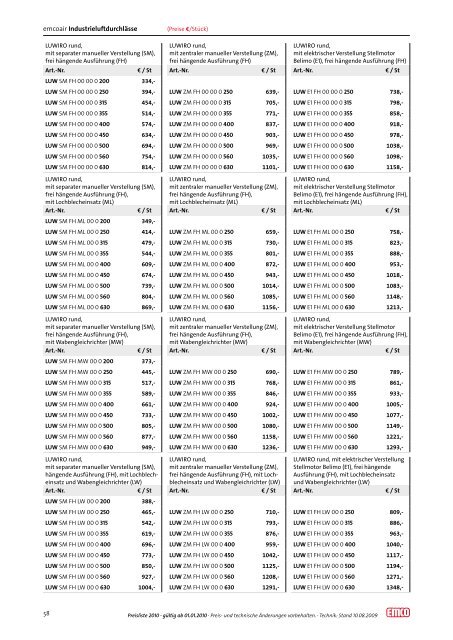 Download emcoair Preisliste - emco klima