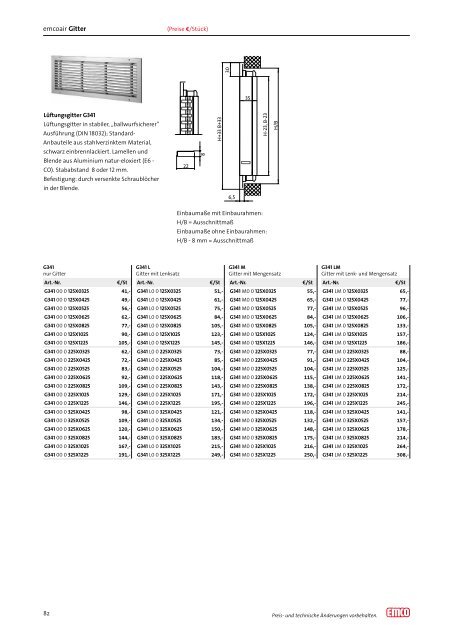 Download emcoair Preisliste - emco klima