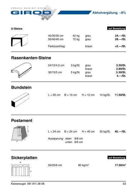 Naturstein-Produkte - L. Girod AG