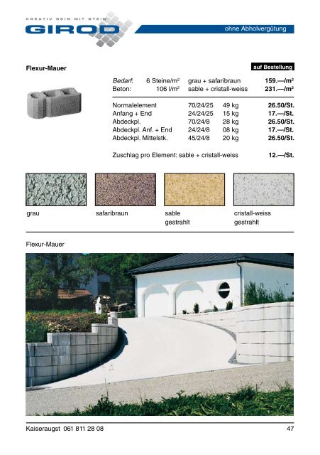 Naturstein-Produkte - L. Girod AG