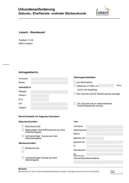 Auszug Aus Dem Geburtenregister Geburtsurkunde Anforderung einer Urkunde aus dem Geburtsregister