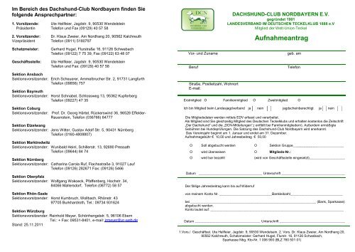 Im Bereich des Dachshund-Club Nordbayern finden Sie - DCN ...