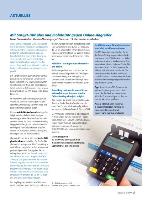 Kundenzeitschrift 2.2011 - VR-Bank Mainz