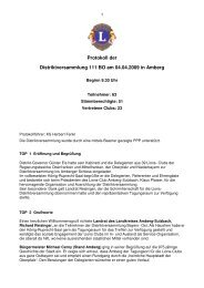 Protokoll zur DV am 4.4.09 in Amberg - Lions Bayern Ost