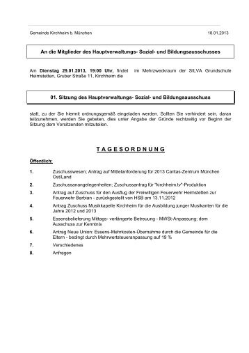 Hauptverwaltungs- Sozial- und Bildungsausschusses - Gemeinde ...