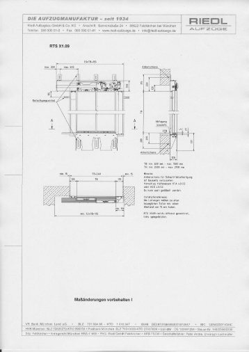 RTS/K X1.09 - Hans Riedl Aufzugbau GmbH & Co. KG