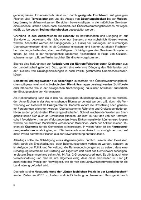 Gewässerentwicklung - Kreisgruppe Landshut des Bund Naturschutz