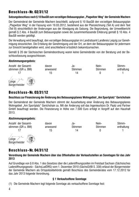 Amtsblatt Nr. 218 Januar 2013 - Gemeinde Machern