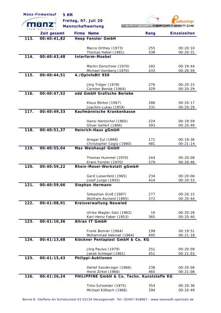 PDF (Team) - münz firmenlauf