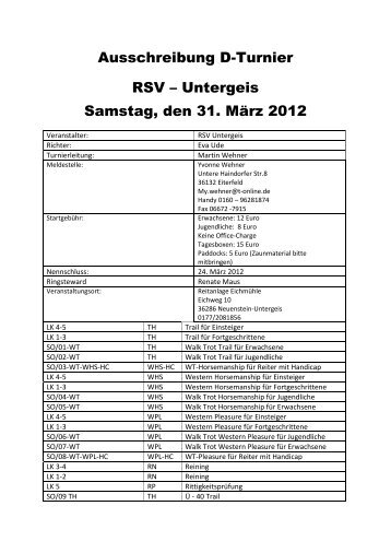 Ausschreibung D-Turnier RSV – Untergeis Samstag ... - EWU-Hessen