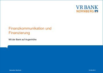 Vortrag VR Bank Nürnberg: Alternative Finanzierungsmöglichkeiten