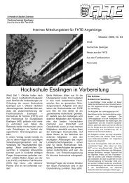 Hochschule Esslingen in Vorbereitung