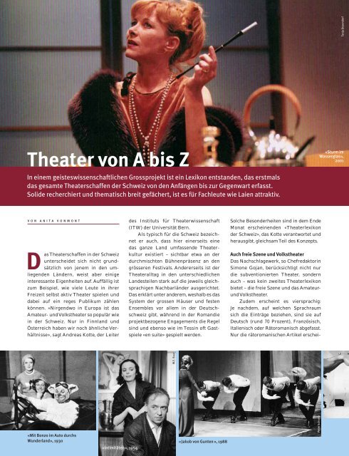 Theater von A bis Z - Schweizerischer Nationalfonds (SNF)