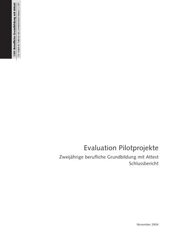 Evaluation Pilotprojekte