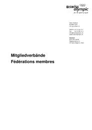 Mitgliedverbände Fédérations membres - Swiss Olympic