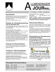 Allmendinger Journal Nr. 09/2011 - Allmendingen bei Bern