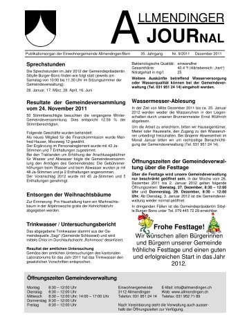 Allmendinger Journal Nr. 09/2011 - Allmendingen bei Bern