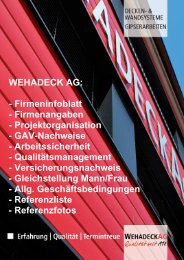 Offertenbeilagebroschüre - Wehadeck AG